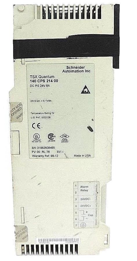 Used SCHNEIDER AUTOMATION 140CPS21400 DC POWER SUPPLY 24V, 8A, 140-CPS-214-00