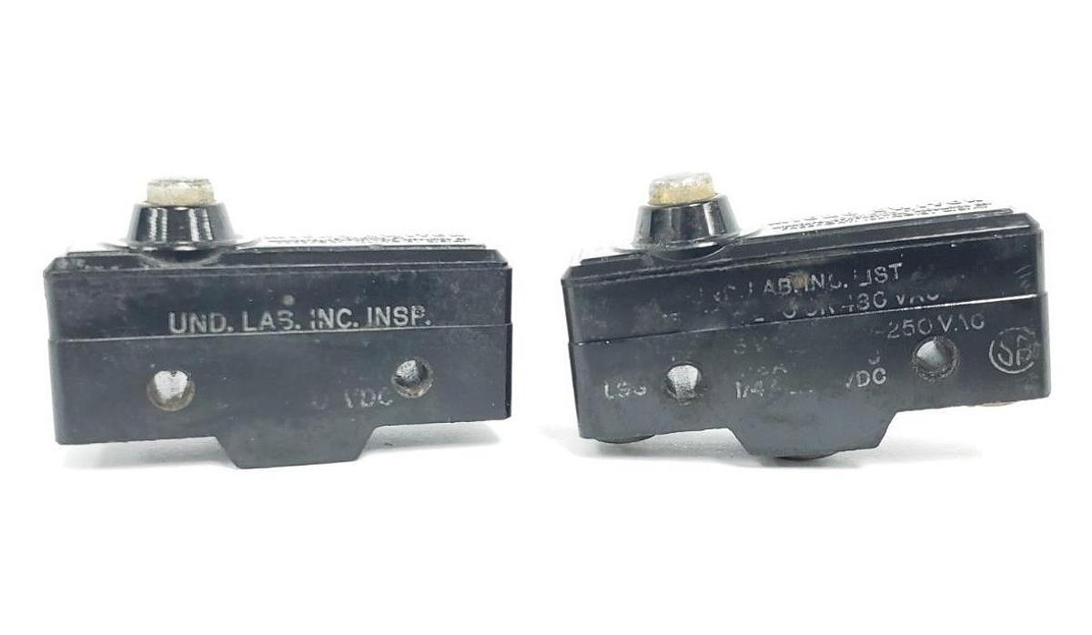 Used LOT OF 2 HONEYWELL MICROSWITCH BZ-2RD-A2 BASIC LIMIT SWITCHES, 10A, 480VAC