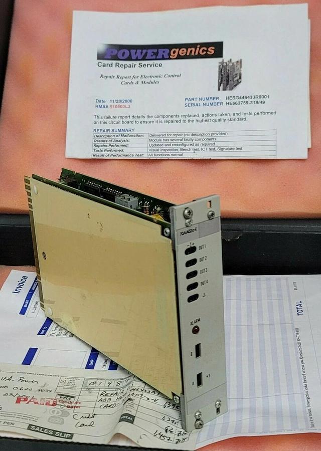 Refurbished ABB BROWN BOVERI 70AA02A-E CONTROL CARD HESG 446433 R1 ANALOG OUTPUT MODULE