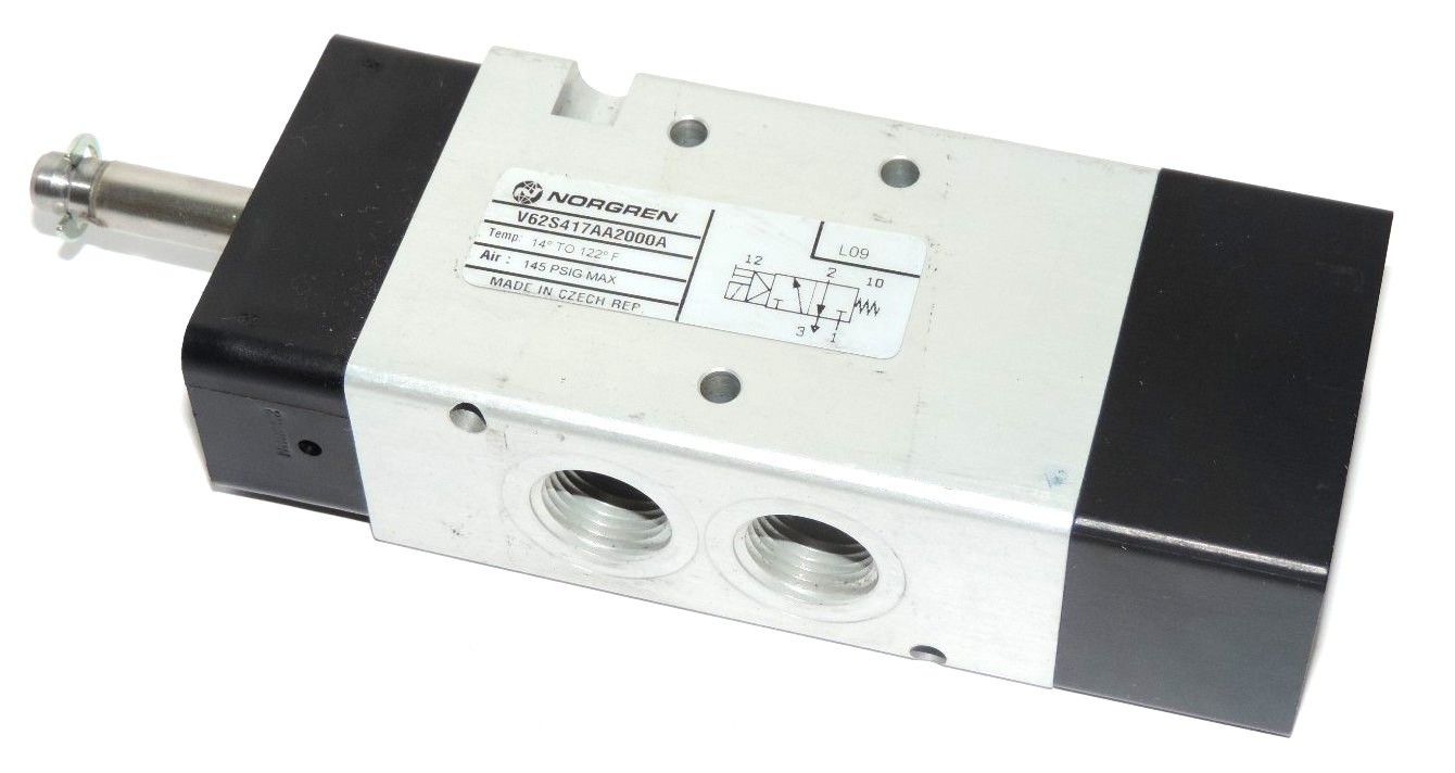 Used NEW NORGREN V62S417AA2000A SOLENOID VALVE 145 PSI MAX, TEMP 14-122 F