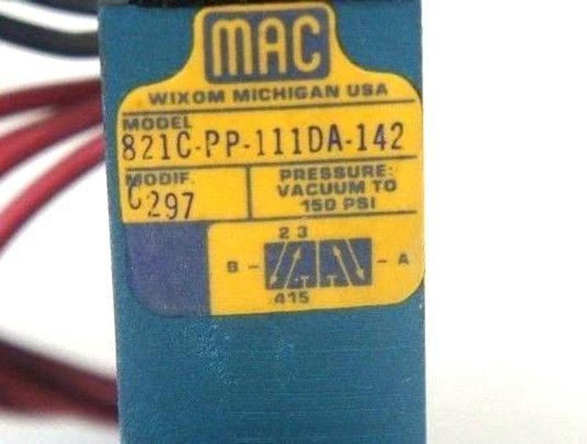 Used MAC VALVES 821C-PP-111DA-142 SOLENOID VALVE BLOCK WITH COILS 821CPP111DA142