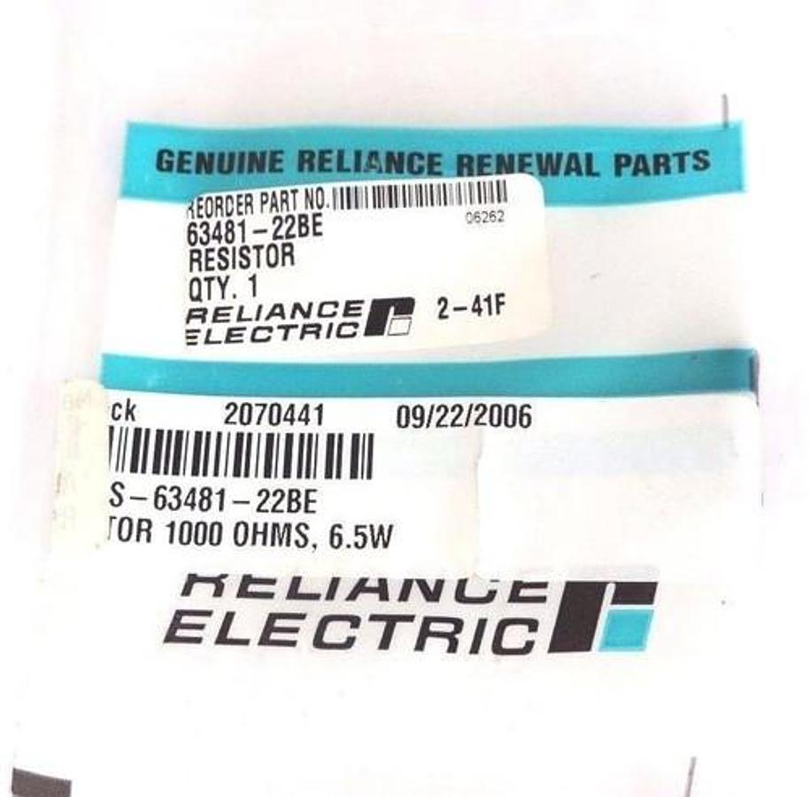 NEW RELIANCE ELECTRIC 63481-22BE RESISTOR 6348122BE