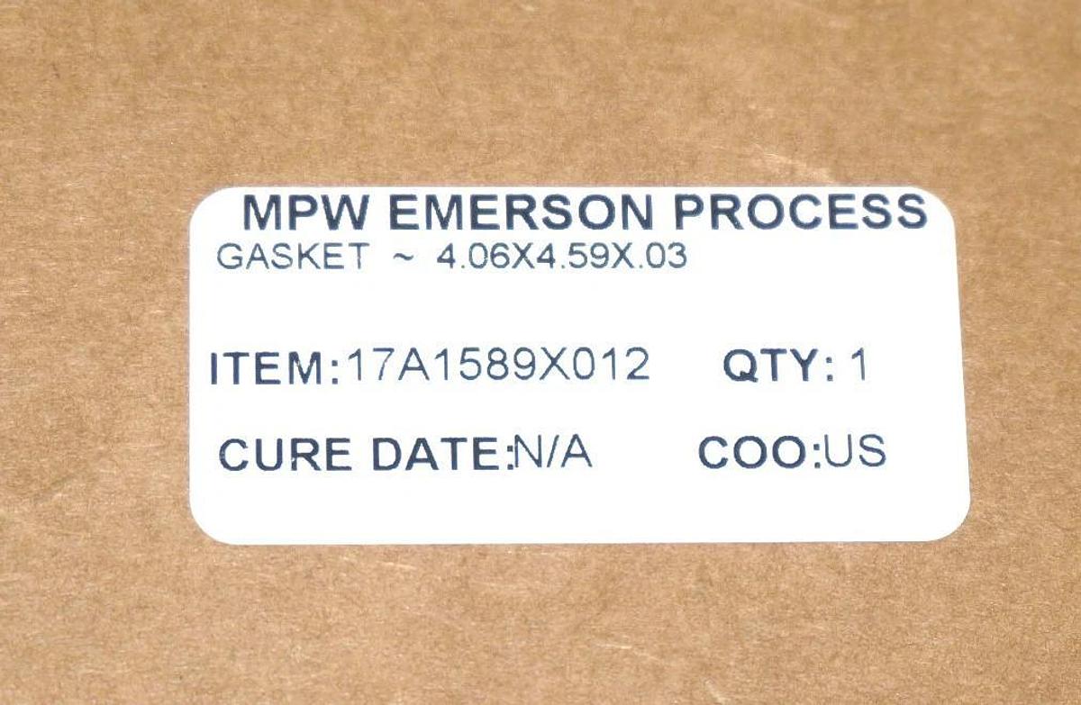 Used NEW MPW EMERSON PROCESS 17A1589X012 GASKET- 4.06X4.59X.03 COPPER
