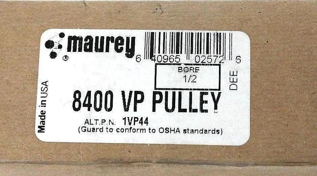 Used FACTORY SEALED MAUREY 8400 VP PULLEY 1VP44 BORE: 1/2''