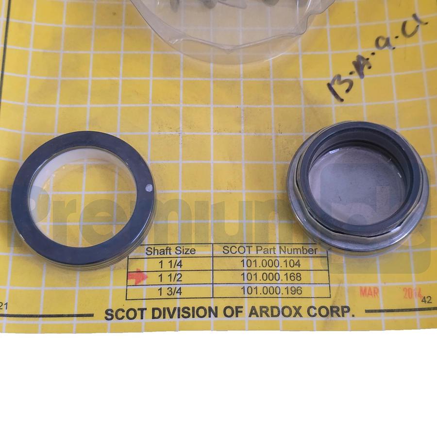 Used Scot Pump 101.000.168 Mechanical Seal Shaft 1-1/2" Type 21 Buna Carbon/Ceramic