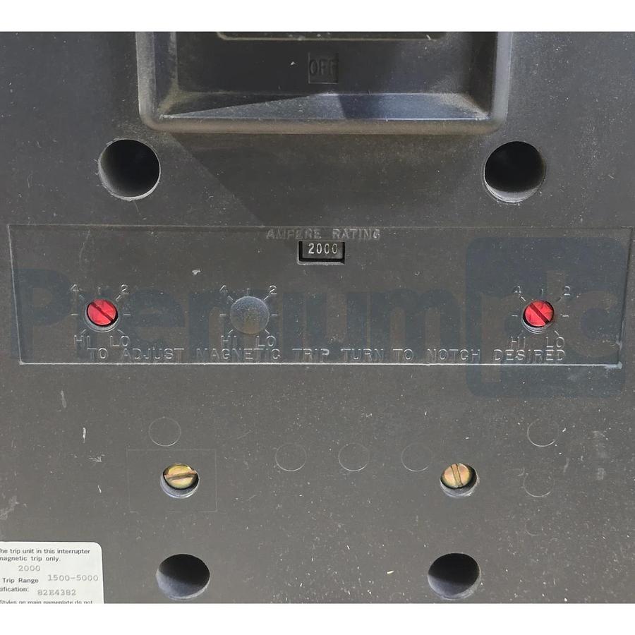 Used Westinghouse PB22500F 2500A 2-Pole 600V Circuit Breaker 654D456G05 w/ 2000A Trip