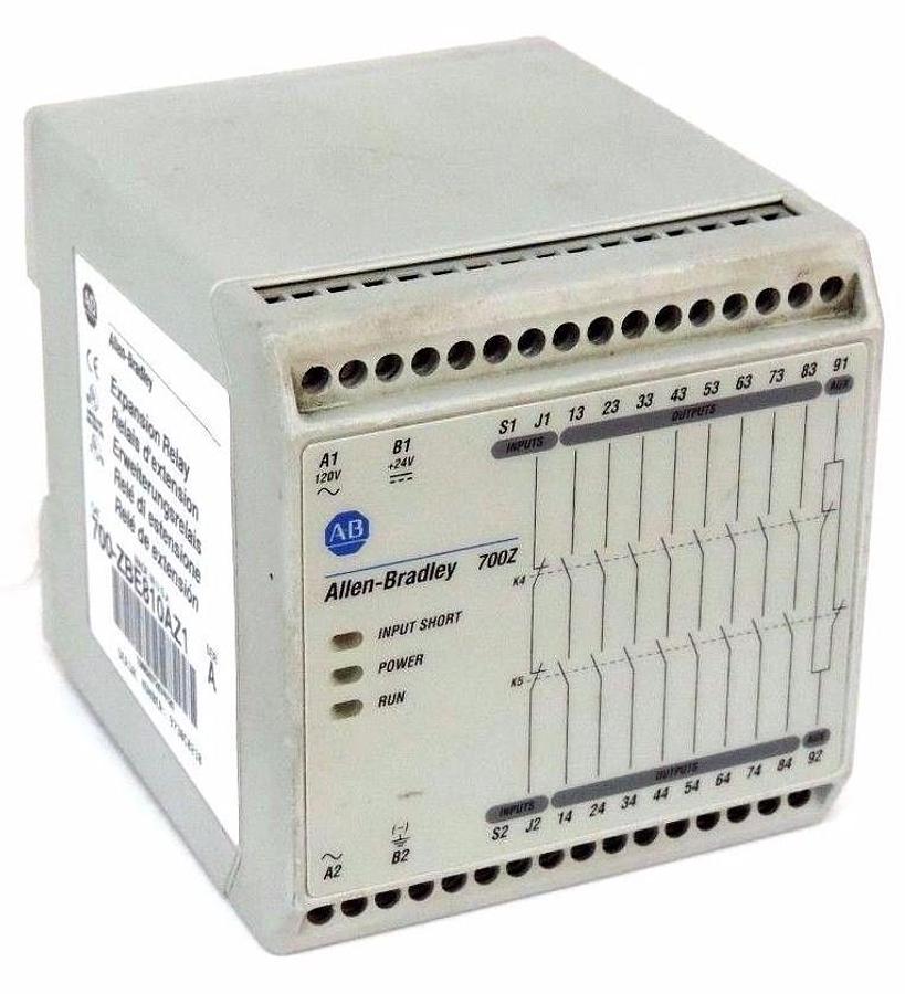 Used ALLEN BRADLEY 700-ZBE810AZ1 EXPANSION RELAY SER A 700ZBE810AZ1