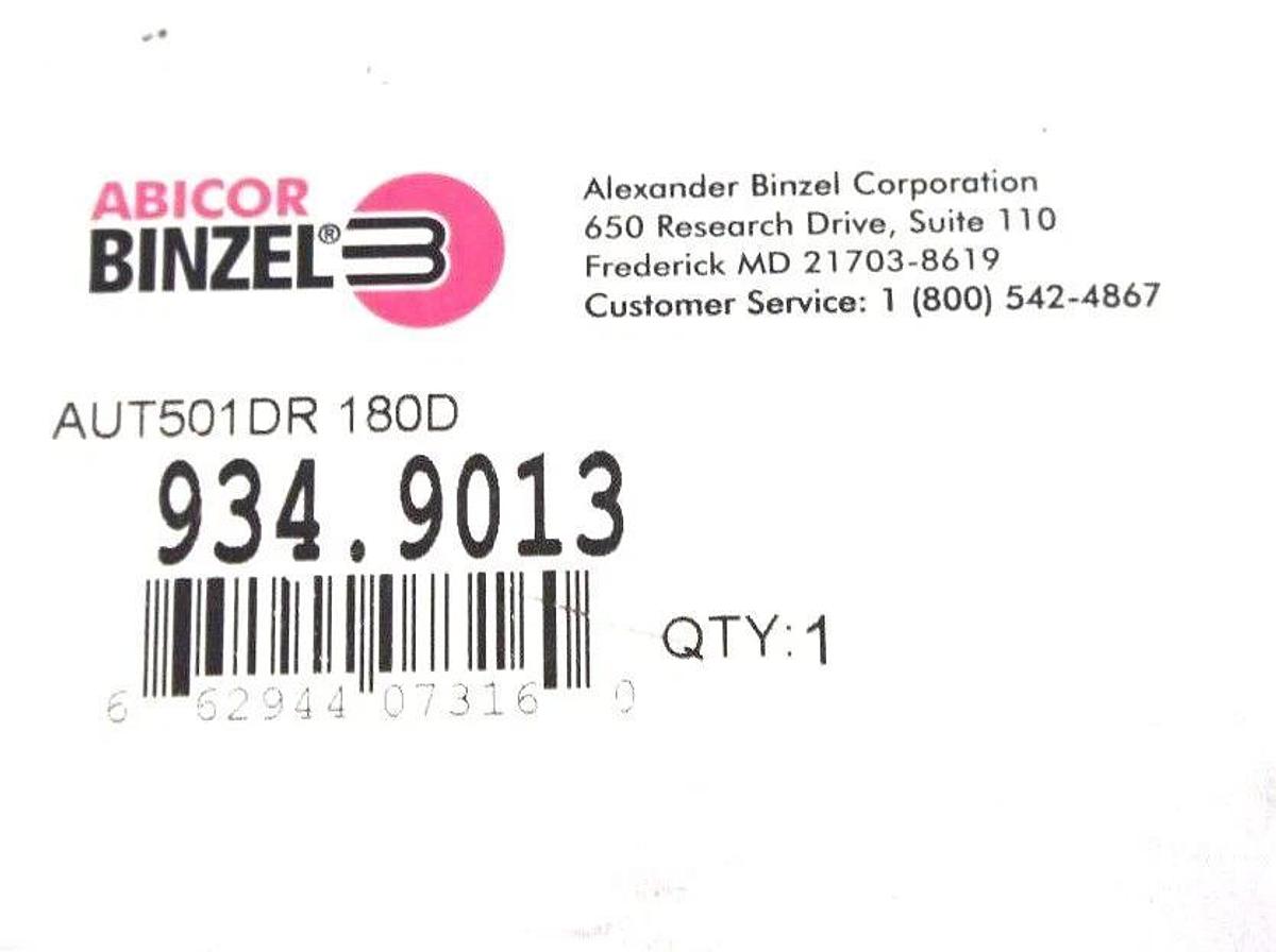 NIB ABICOR BINZEL AUT501DR 180D MIG WELDING GUN 934.9013 W/ LINER 035-045