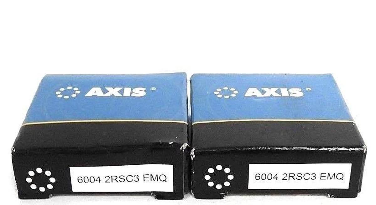 Used LOT OF 2 NEW AXIS 6004-2RSC3-EMQ BALL BEARING DEEP GROOVE 20MM BORE