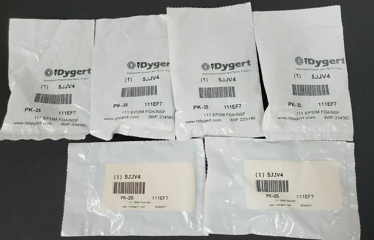 Used LOT OF 150 RT DYGERT 5JJV4 O-RINGS 111 EPDM FDA/NSF