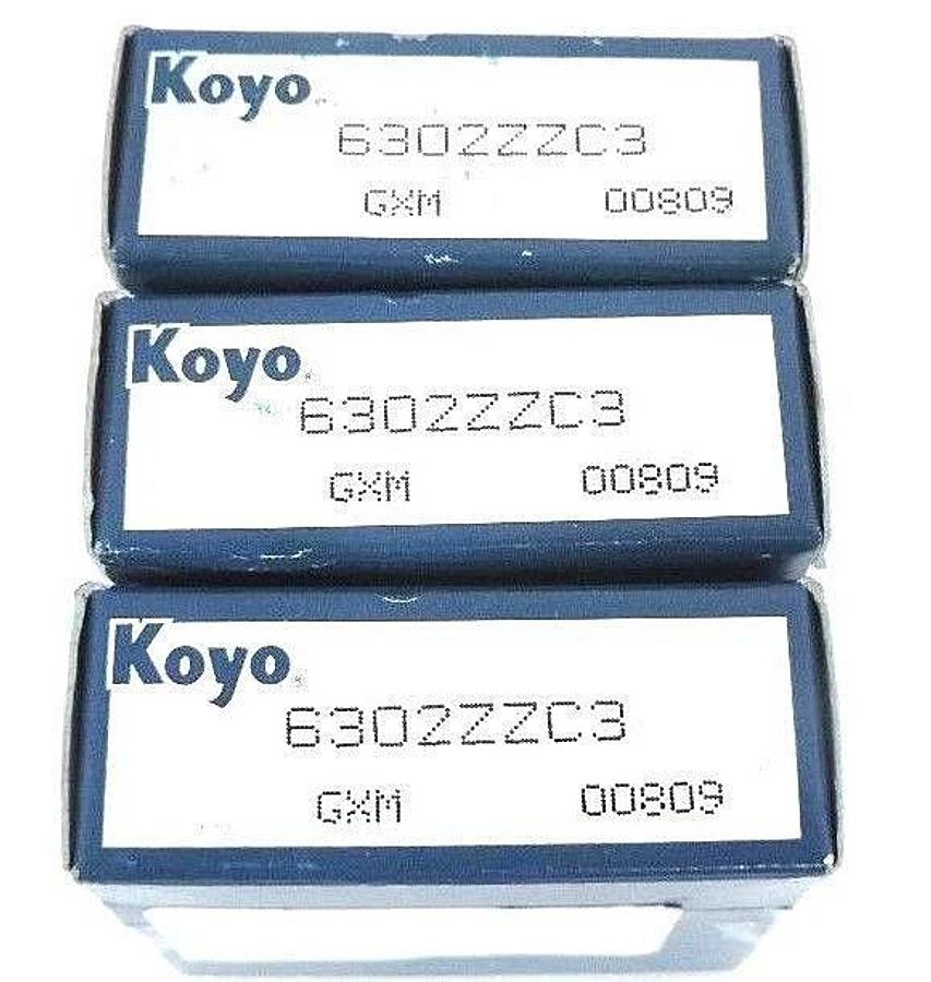 Used LOT OF 3 NIB KOYO 6302ZZC3 BALL BEARINGS 15X42X13MM DOUBLE SHIELDED