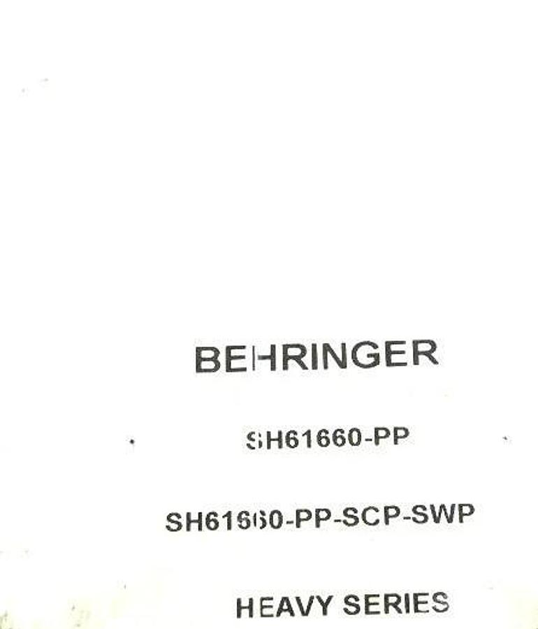 Used NEW BEHRINGER SH61660-PP HEAVY SERIES CLAMP SH61660-PP-SCP-SWP 1-1/4'' CARBON