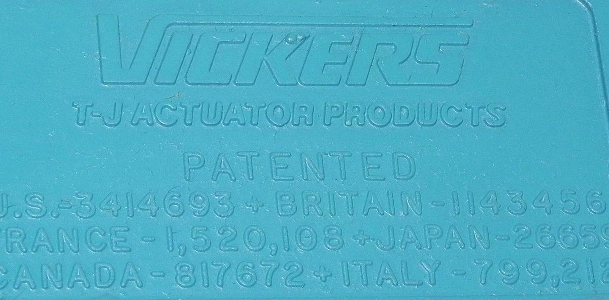 Used VICKERS TE17DACD AIR CYLINDER W/ VICKERS T-J ACTUATORS 2/.625X2 250 PSI