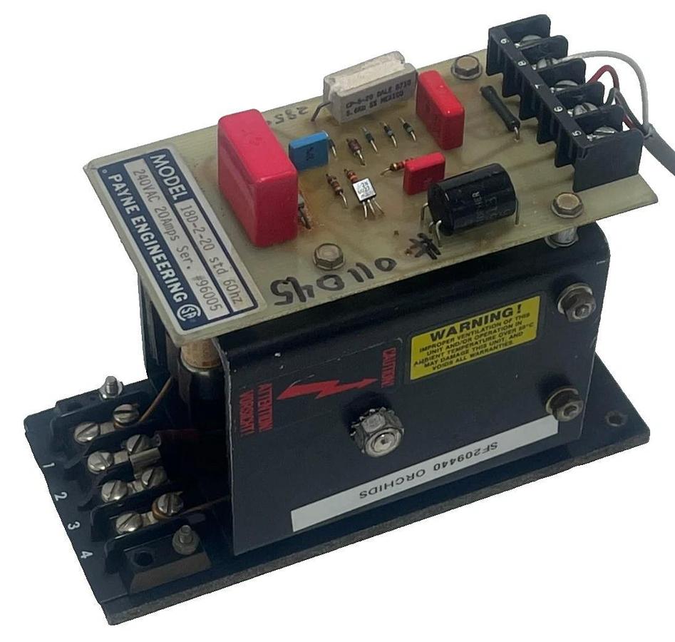 Used PAYNE ENGINEERING 18D-2-20 std 60Hz Power Controller 240VAC 20A TURN DIAL 0-100