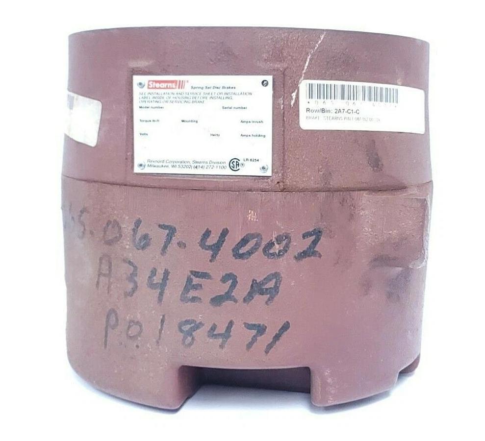 Used REXNORD STEARNS 108705200239 SPRING SET DISC BRAKE REV. B TORQUE LB-FT 50