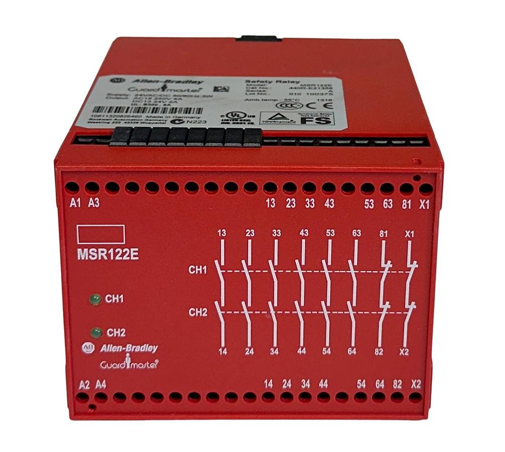 Used NEW ALLEN BRADLEY 440R-E21358 /A MSR122E Guardmaster SAFETY RELAY 24V AC/DC NSMP
