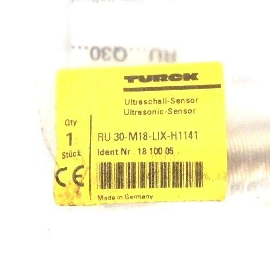 Used NEW TURCK RU30-M18-LIX-H1141 SENSOR ID NO. 1810005 RU30M18LIXH1141