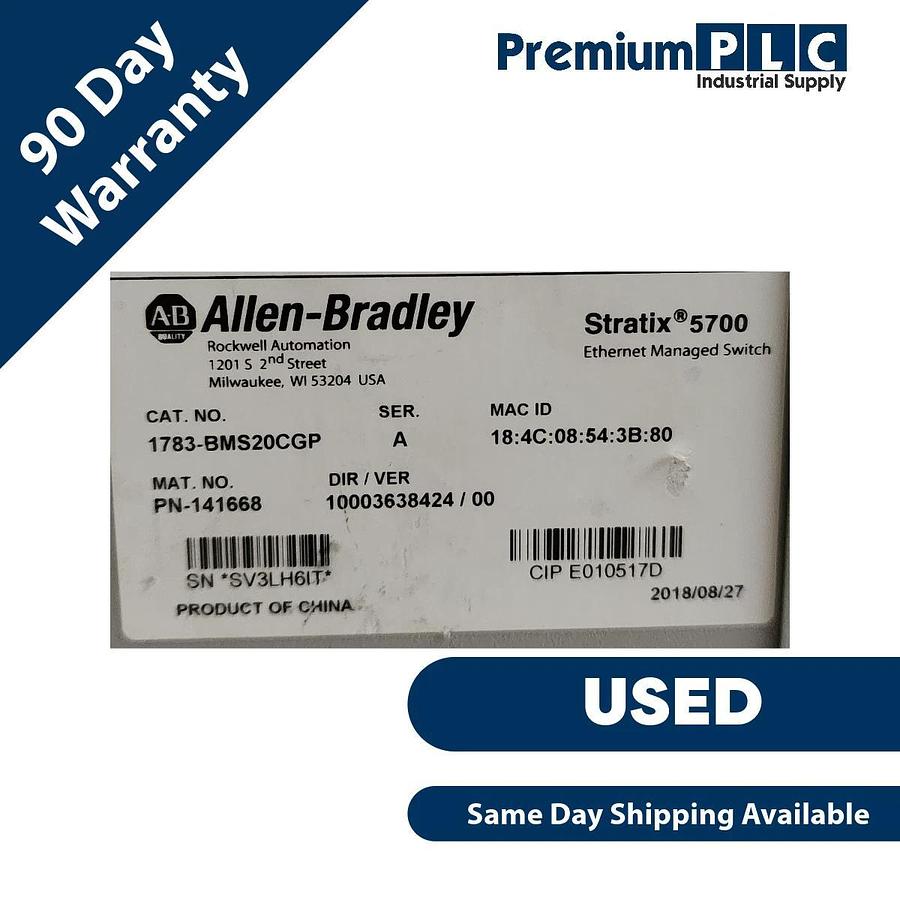 Used USED ALLEN BRADLEY 1783-BMS20CGP /A Stratix 5700 MANAGED ETHERNET SWITCH 886739973569