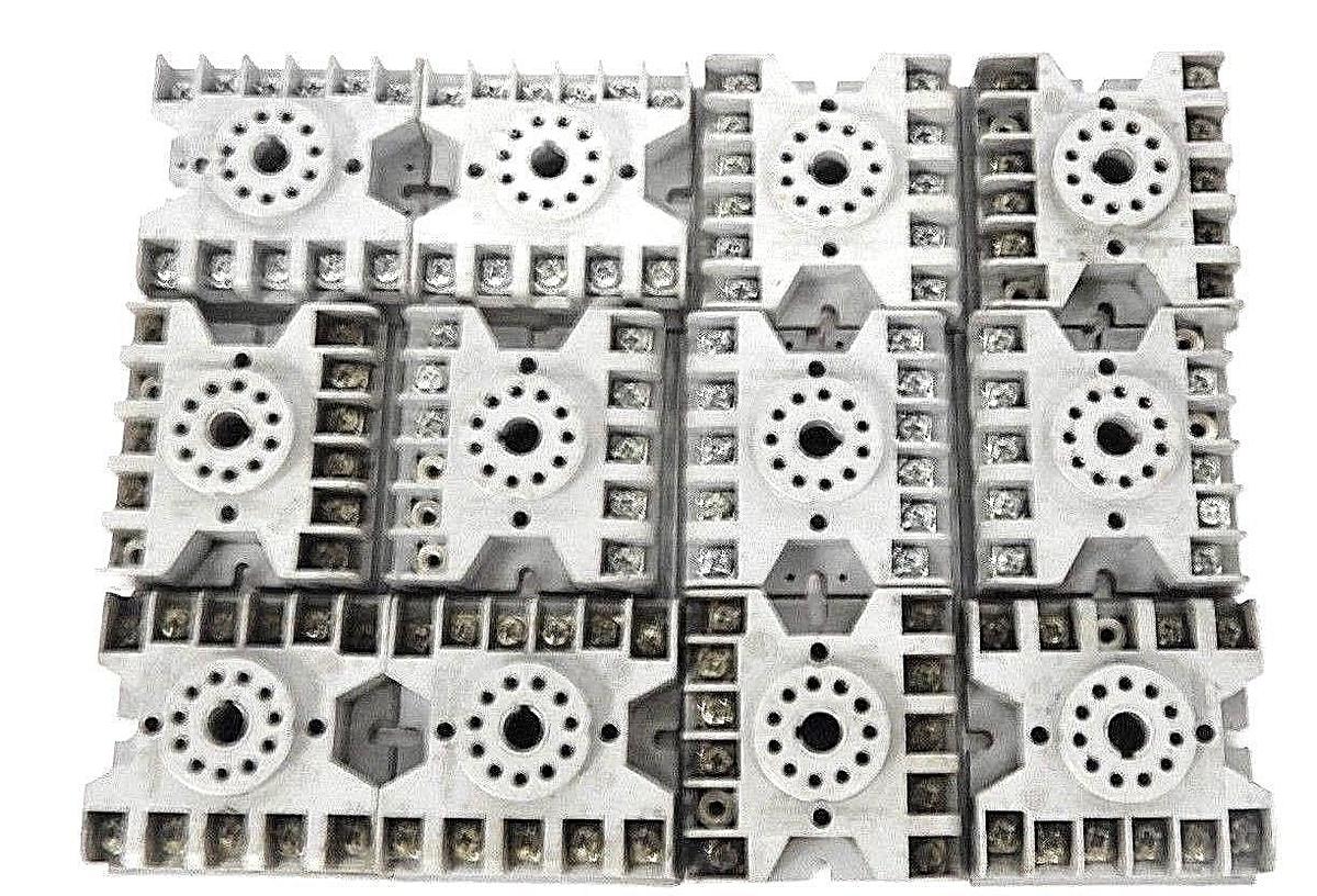 Used LOT OF 12 POTTER & BRUMFIELD 27E123 RELAY SOCKETS 10A, 300V