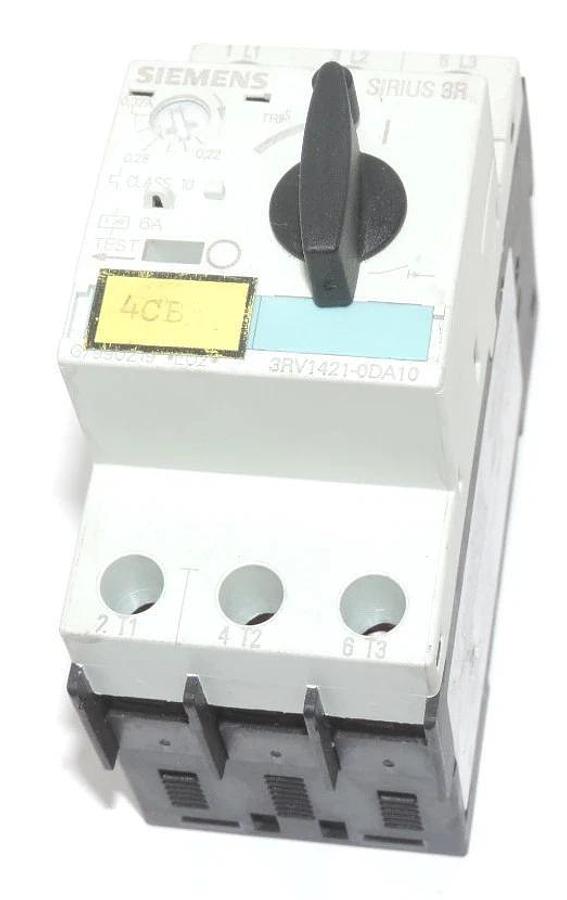 Used SIEMENS 3RV1421-0DA10 CIRCUIT BREAKER STARTER 6AMP 3POLE 600V, 3RH11221BB40