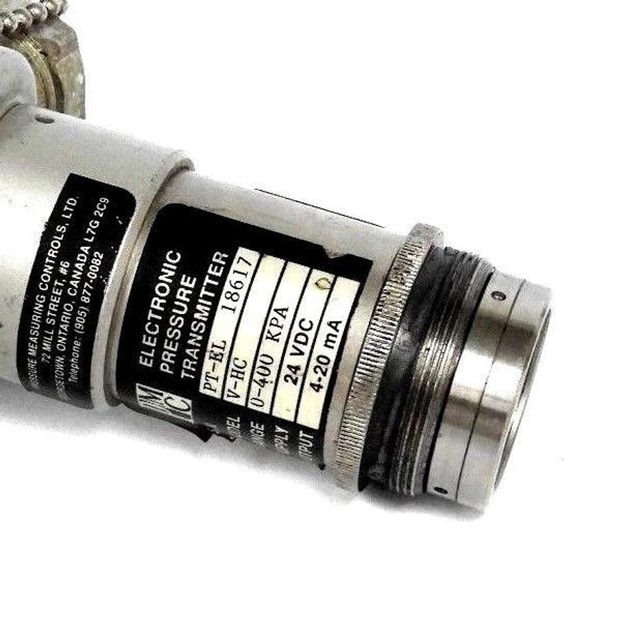 Used PMC V-HC ELECTRONIC PRESSURE TRANSMITTER 0-400 KPA, 24 VDC, 4-20 MA, VHC