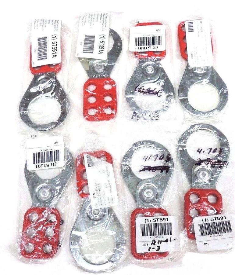 LOT OF  NEW MASTER LOCK 421 SAFETY LOCKOUT HASPS, 5" L X 1-1/2" INSIDE JAW