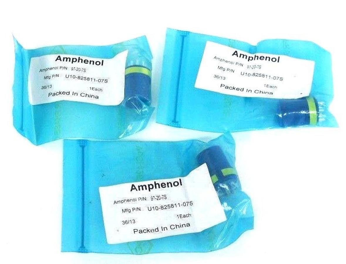 Used LOT OF 3 NEW AMPHENOL 97-20-7S CONNECTORS 8 PIN U10-825811-07S