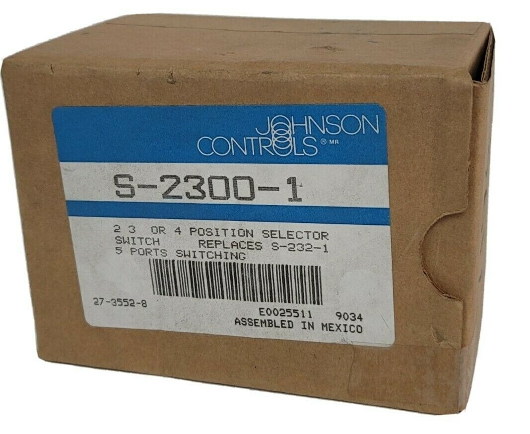 Used NEW JOHNSON CONTROLS S-2300-1 2, 3 OR 4 POSITION SELECTOR SWITCH S23001 S-232-1