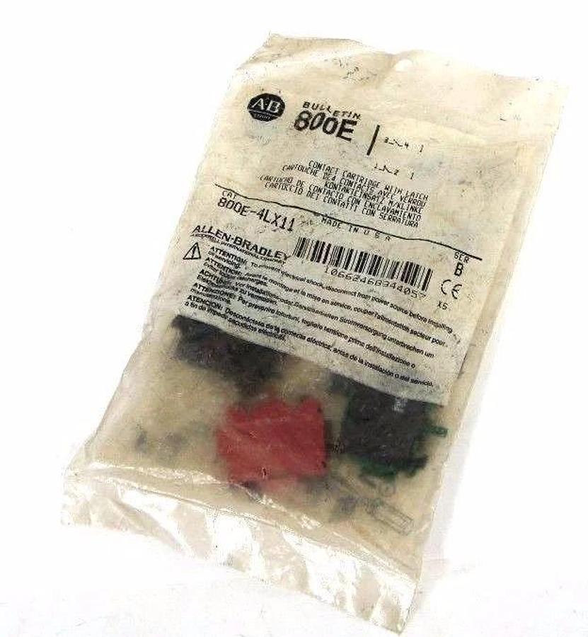 Used NEW ALLEN BRADLEY 800E-4LX11 CONTACT CARTRIDGE WITH LATCH SER. B, 800E4LX11