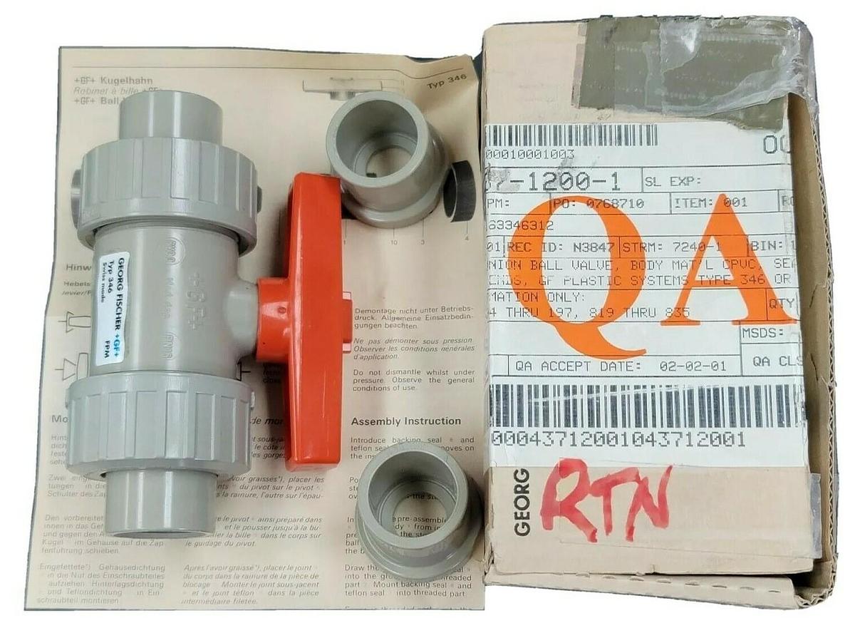 NIB GEORG FISCHER 163.346.312 BALL VALVE SOCKET & THREAD 1/2 INCH 163346312