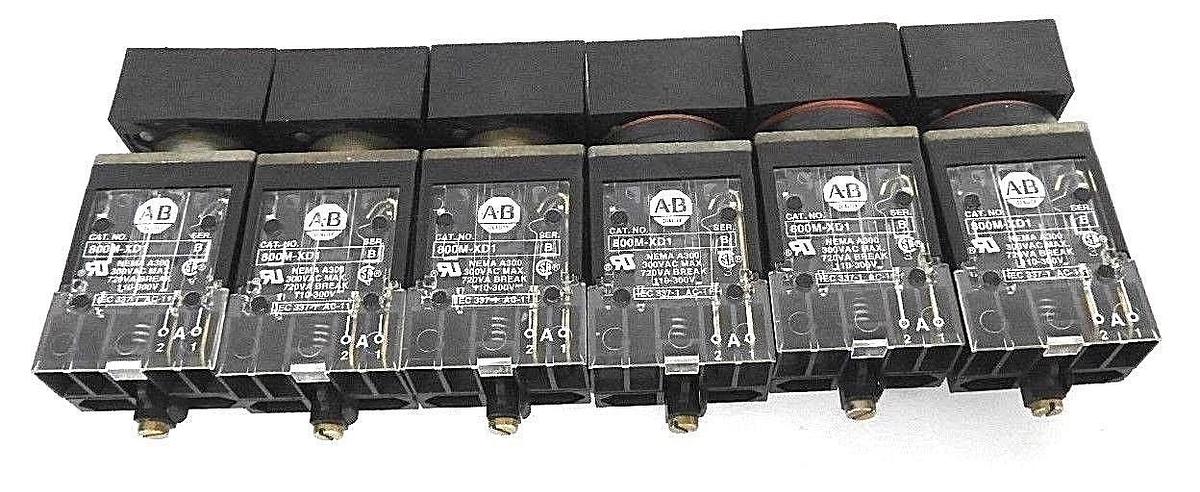 Used LOT OF 6 ALLEN BRADLEY 800MB-XO SER. A OPERATOR FOR PUSHBUTTON SWITCHES 800M-XD1