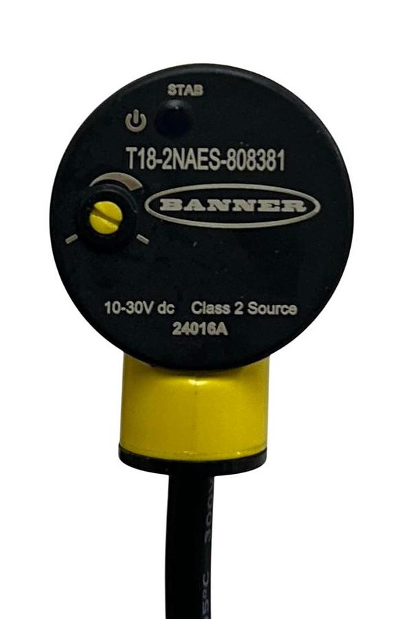 Used BANNER T18-2NAES-808381 / 808381 PHOTOELECTRIC SENSOR T18-2 SERIES 25000mm NSNP