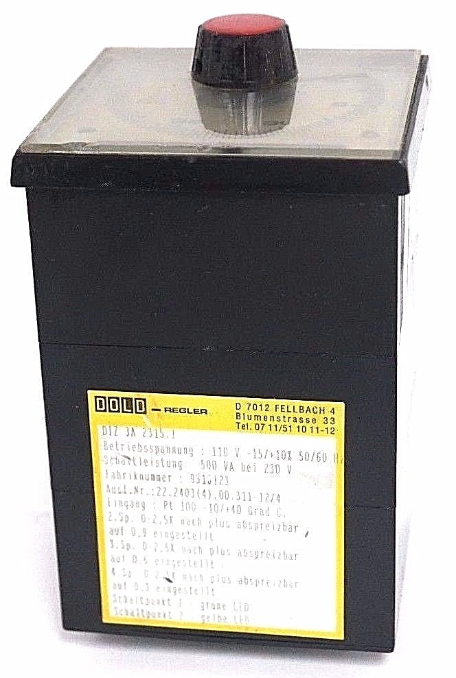 Used DOLD REGLER PT100 TEMPERATURE CONTROLLER DIZ 3A 2315.1