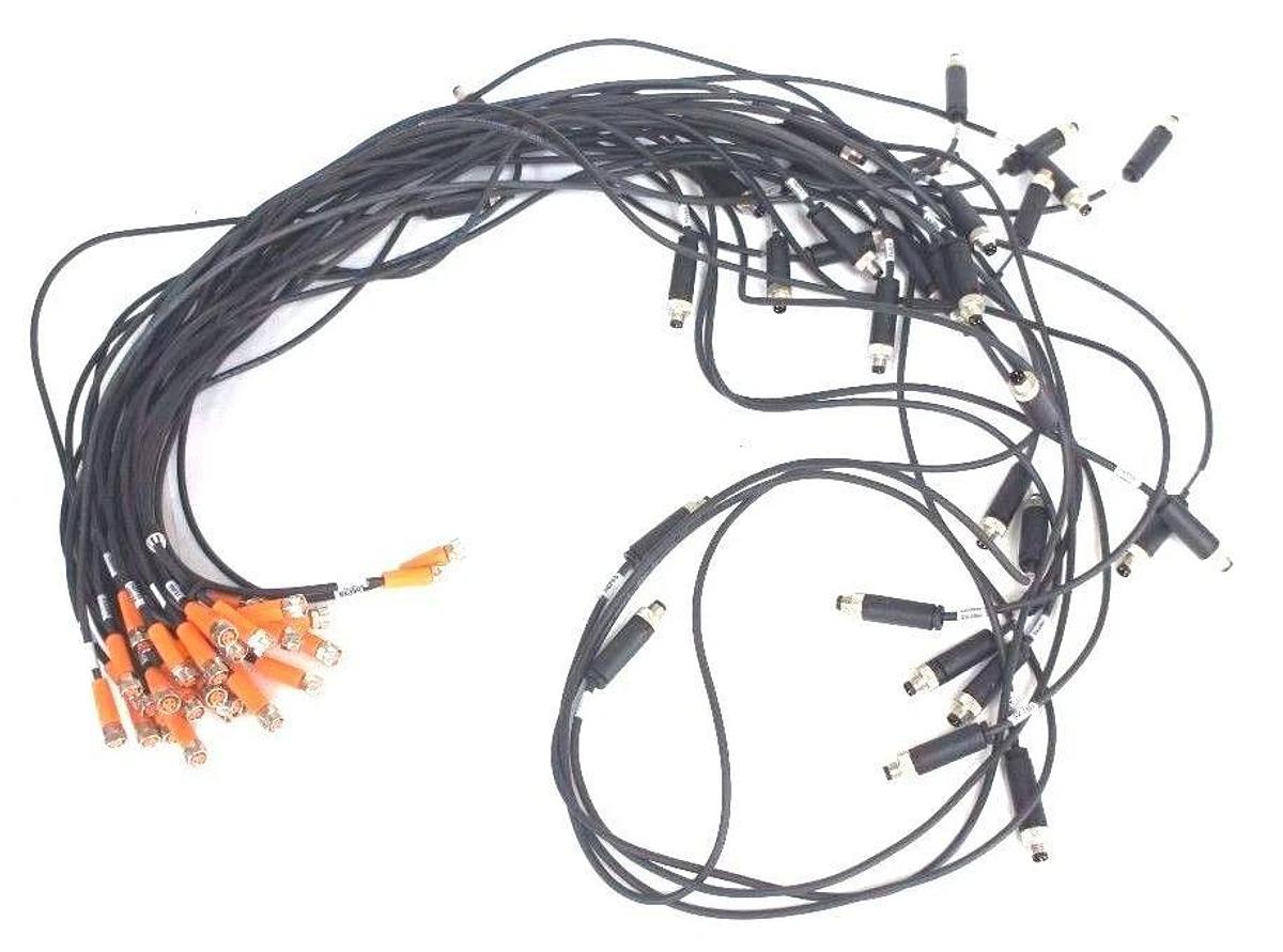 Used LOT OF 32 IFM EFFECTOR EVC142 CABLES 0.3 AMP, 50VAC/60VDC