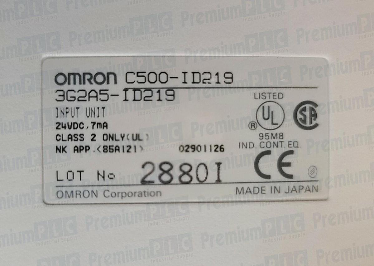 Used NEW OMRON C500-ID219 / C500ID219 SYSMAC INPUT UNIT 24VDC, 7mA 3G2A5-ID219