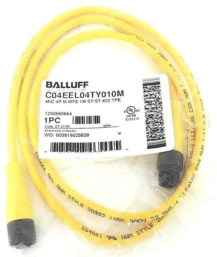 Used NEW BALLUFF C04EEL04TY010M MIC 4P M/MFE 1M ST/ST #22 TPE