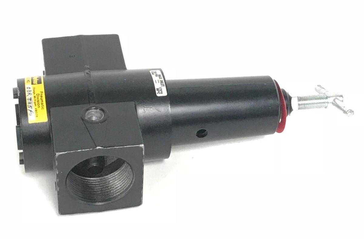 Used PARKER PNEUMATIC REGULATOR 08RT15AB, MAX INLET 250 PSIG TO 175 DEG. F., 18 BAR