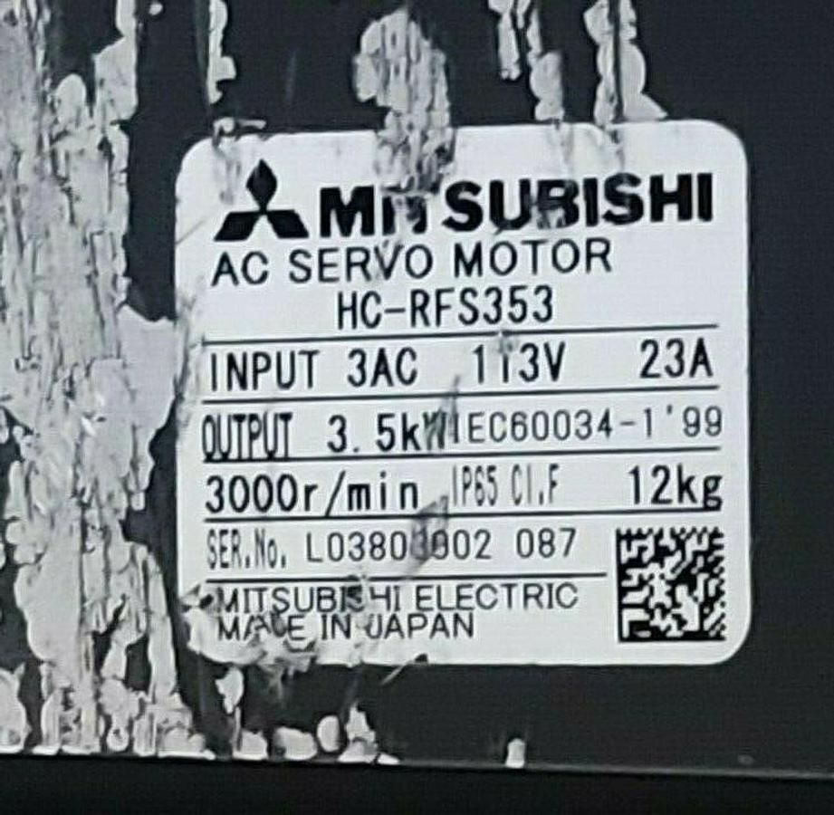 Used NEW MITSUBISHI HC-RFS353 AC SERVO MOTOR HCRFS353 3AC 113V 23A 3000R/MIN