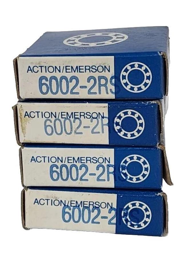 Used LOT OF 4 NIB ACTION/EMERSON 6002-2RS BEARINGS 60022RS