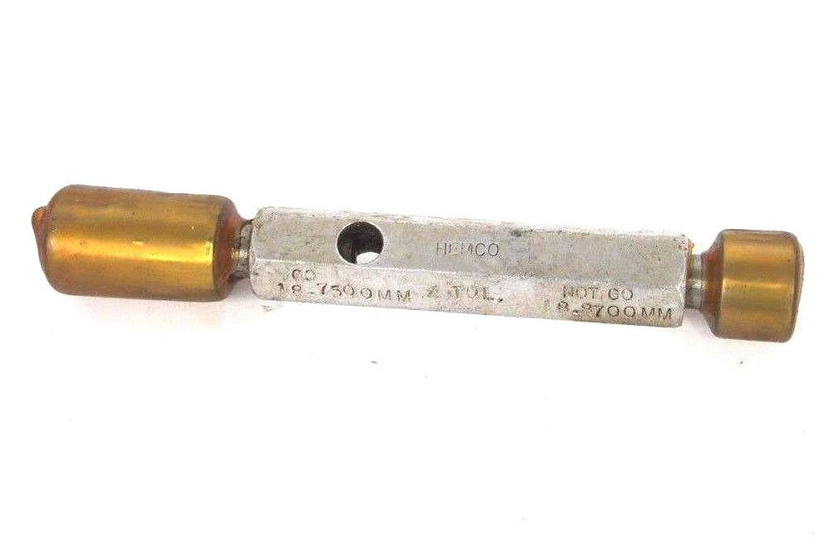 Used HEMCO PLUG GAGE GO 18.7500MM NO GO 18.8700MM