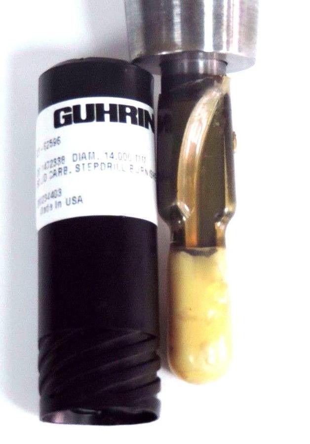 Used GUHRING HSK63 A TOOLHOLDER CT-62596 14X120 W/ 14MM SOLID CARBIDE STEPDRILL