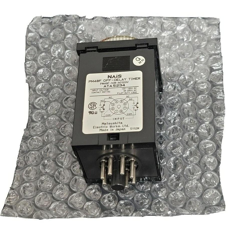 Used MATSUSHITA ELECTRIC NAIS PM48F OFF-DELAY TIMER PM48F-10M-AC120V, ATA5234
