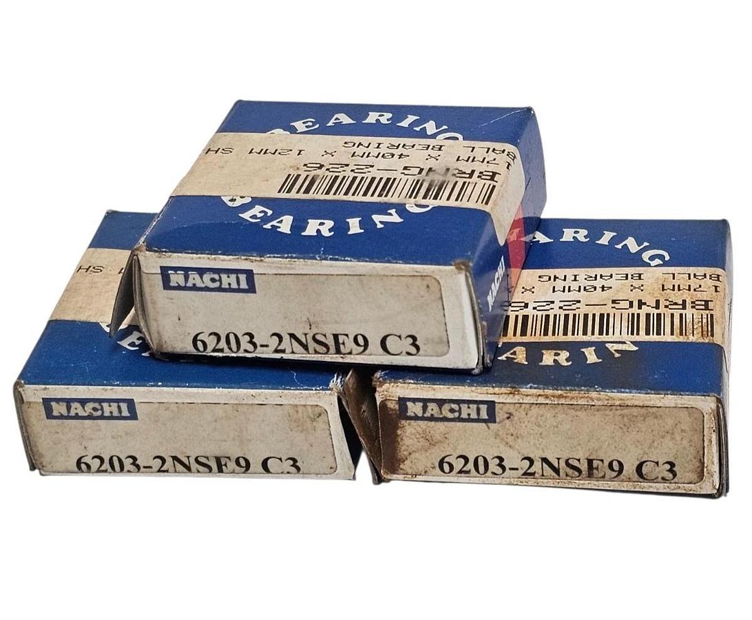 LOT OF 3 NIB NACHI 6203-2NSE9C3 RADIAL BALL BEARINGS 6203-2NSE9 C3