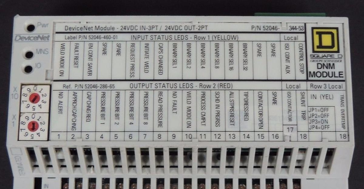 Used LOT OF 5 SQUARE D GROUPE SCHNEIDER 170AEW34000 DEVICENET I/O BLOCKS 52046-344-53