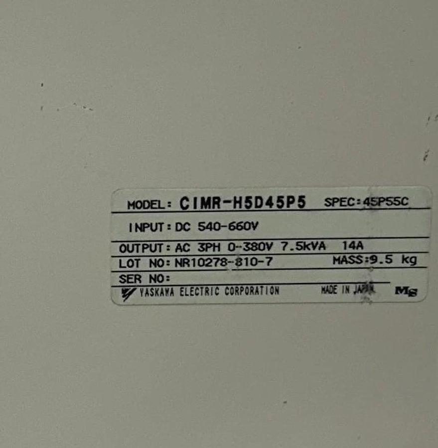 Used YASKAWA ELECTRIC CIMR-H5D45P5 / 45P55C VARISPEED 676H5 DRIVE 540-660VDC 3PH USNP