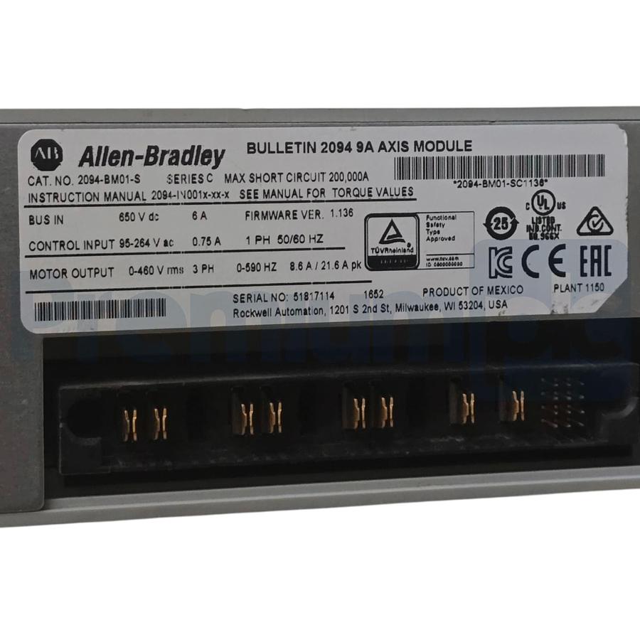 Used Surplus Allen Bradley 2094-BM01-S /C Kinetix 6000 Axis Servo Module 460V 9A XLNT