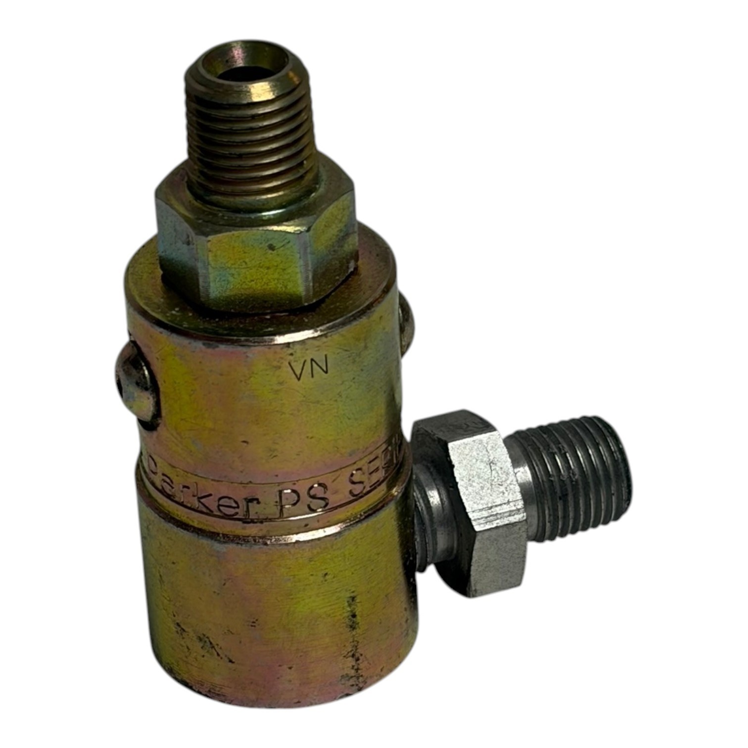 Used Parker PS Series 90-Degree High-Pressure Hydraulic Swivel Joint - New Surplus