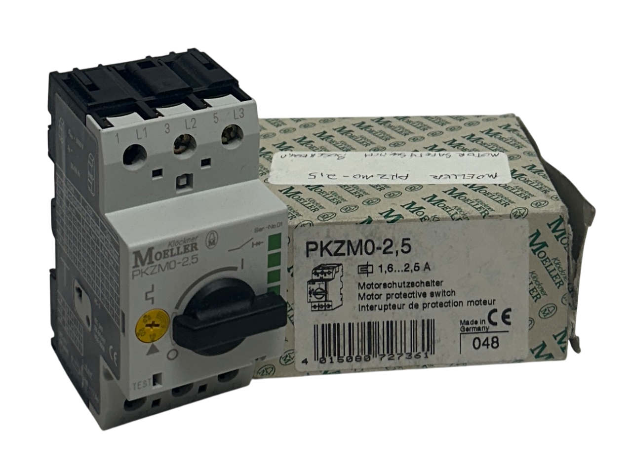Used KLOCKNER MOELLER PKZM0-2,5 / PKZM025 MOTOR PROTECTIVE SWITCH 1.6-2.5A NSMP