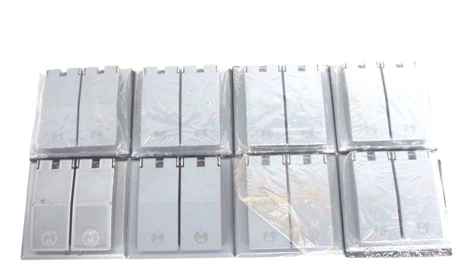 Used LOT OF 8 NEW MULBERRY 30468 TWO GANG DEVICE COVERS FOR RECEPTACLES