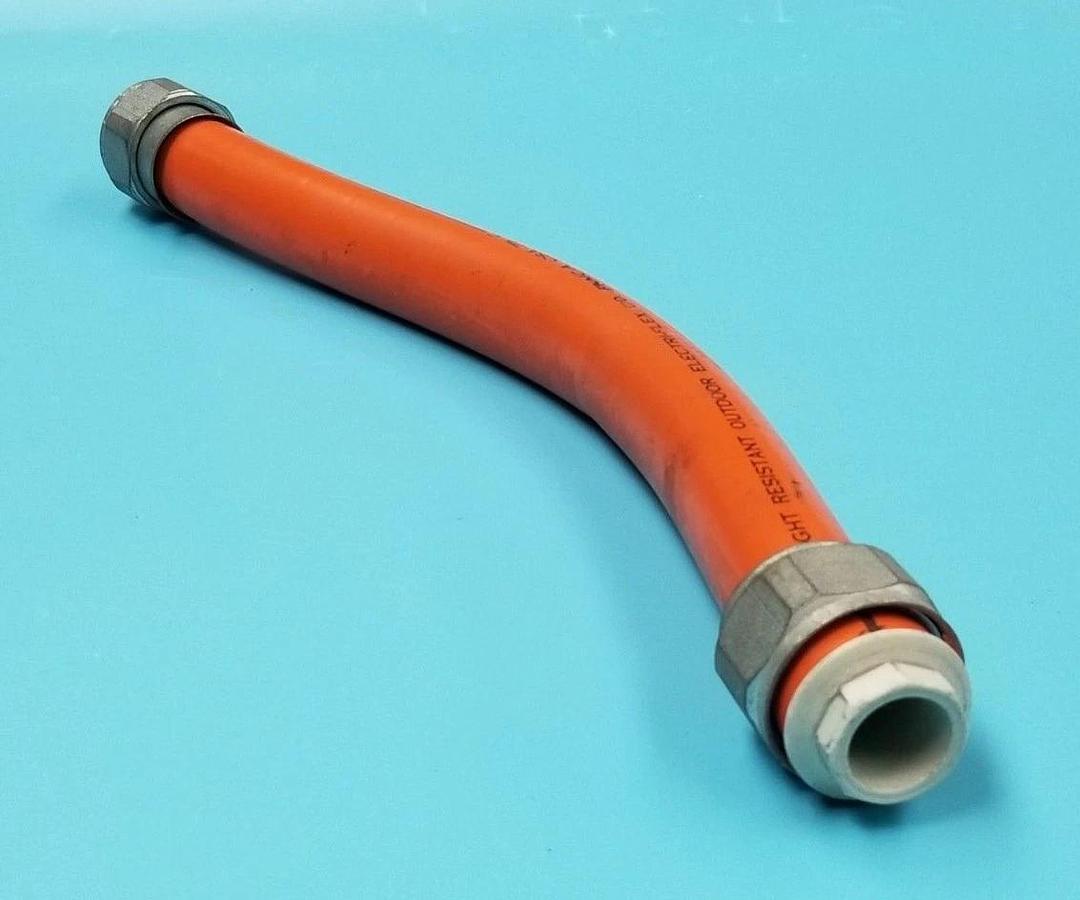Used ELECTRIFLEX FNMC-A CONDUIT CSA-75 C, ~15" LENGTH, FNMCA W/ 3/4" STNM CONNECTORS